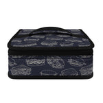 Navy Doodle Sandwich Pattern Print Small Lunch Bag