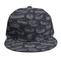 Navy Doodle Sandwich Pattern Print Snapback Cap