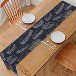 Navy Doodle Sandwich Pattern Print Table Runner