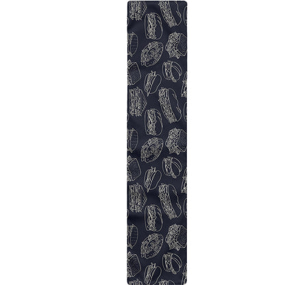 Navy Doodle Sandwich Pattern Print Table Runner