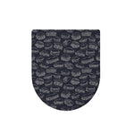 Navy Doodle Sandwich Pattern Print Toilet Lid Cover