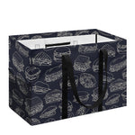 Navy Doodle Sandwich Pattern Print Utility Tote Bag