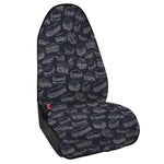 Navy Doodle Sandwich Pattern Print Waterproof Car Seat Cover