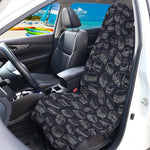Navy Doodle Sandwich Pattern Print Waterproof Car Seat Cover