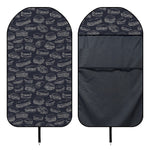 Navy Doodle Sandwich Pattern Print Waterproof Car Seat Cover
