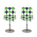 Navy Green And White Argyle Print Bar Stool Covers