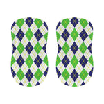 Navy Green And White Argyle Print Bar Stool Covers