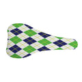Navy Green And White Argyle Print Bicycle Seat Cover