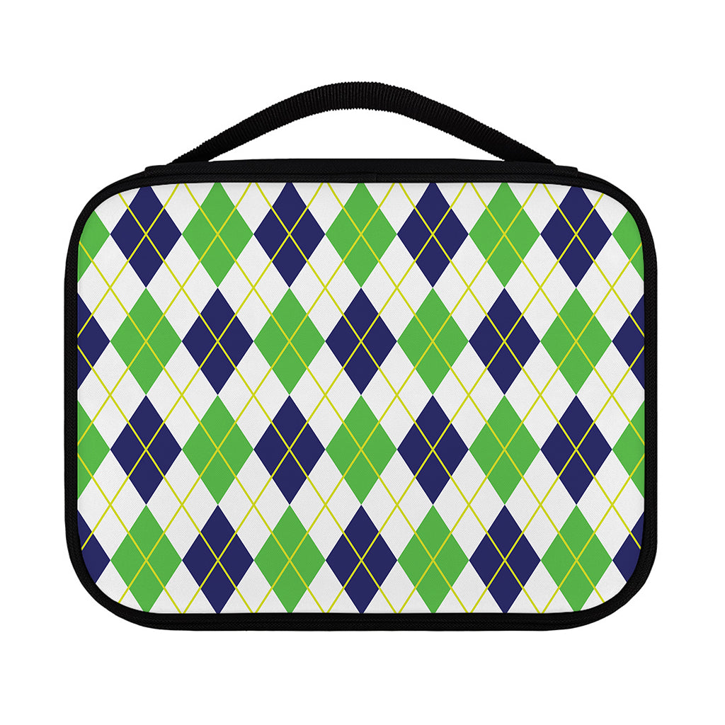 Navy Green And White Argyle Print Classic Bible Case
