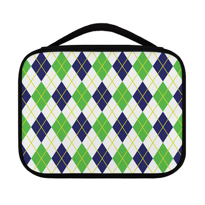 Navy Green And White Argyle Print Classic Bible Case