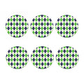 Navy Green And White Argyle Print Coaster Set