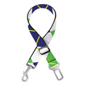 Navy Green And White Argyle Print Dog Seat Belt