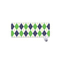 Navy Green And White Argyle Print Extended Mouse Pad