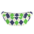 Navy Green And White Argyle Print Fanny Pack