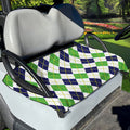 Navy Green And White Argyle Print Golf Cart Seat Cover