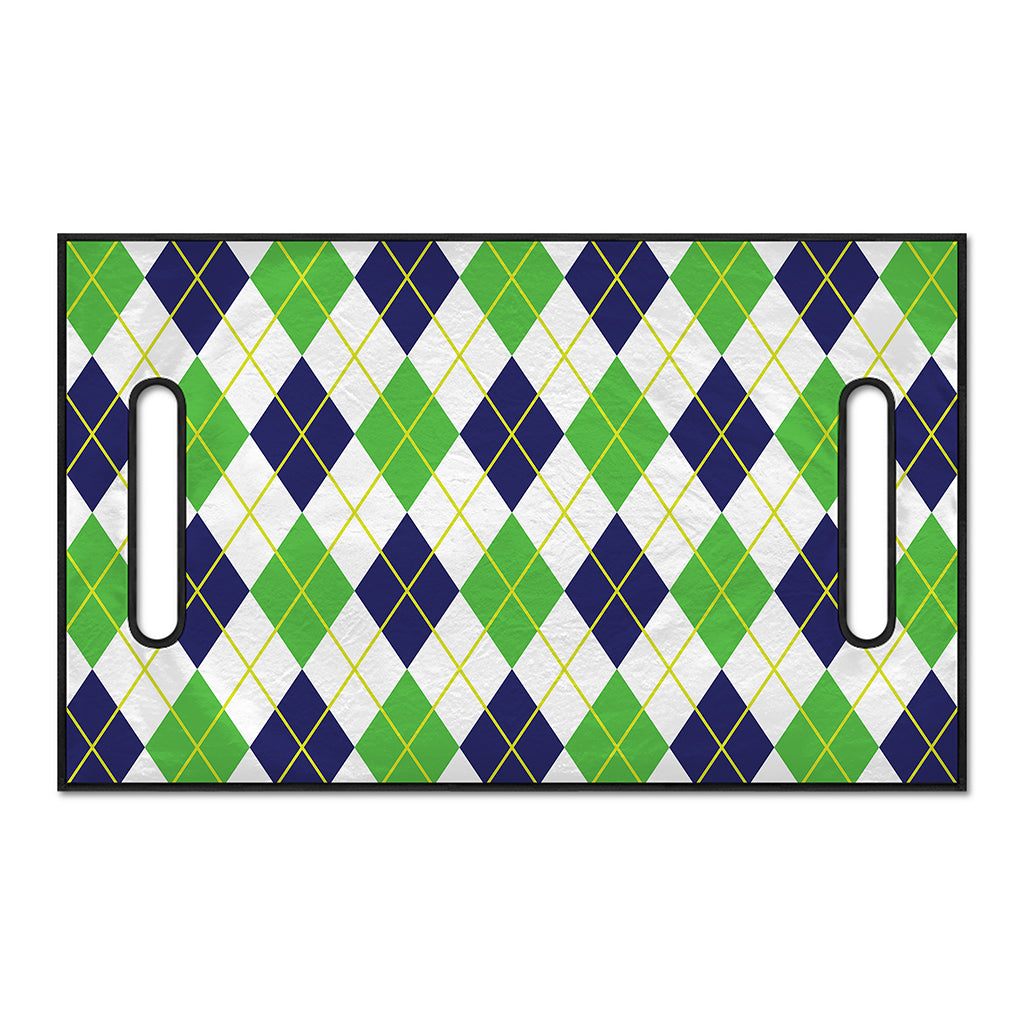 Navy Green And White Argyle Print Golf Cart Seat Cover
