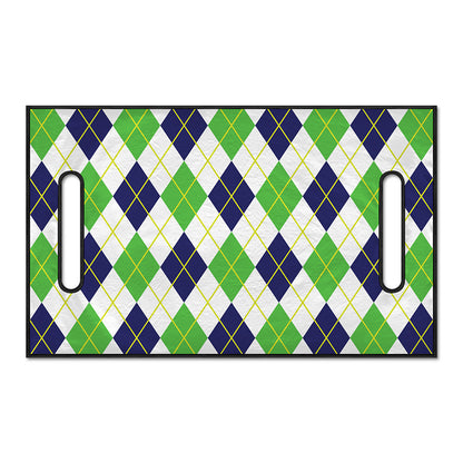 Navy Green And White Argyle Print Golf Cart Seat Cover