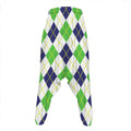 Navy Green And White Argyle Print Hammer Pants
