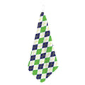 Navy Green And White Argyle Print Hand Towel