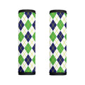 Navy Green And White Argyle Print Handle Covers