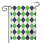 Navy Green And White Argyle Print House Flag