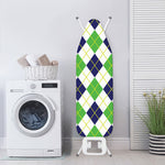 Navy Green And White Argyle Print Ironing Board Cover
