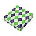 Navy Green And White Argyle Print Outdoor Seat Cushion Cover