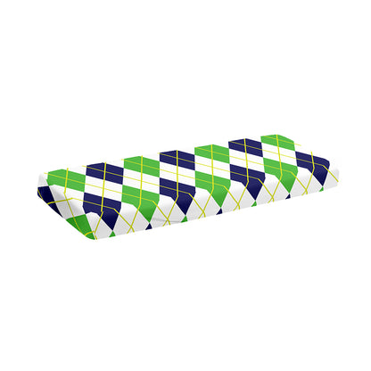 Navy Green And White Argyle Print Piano Keyboard Cover