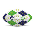 Navy Green And White Argyle Print Rugby Ball
