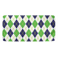 Navy Green And White Argyle Print Towel