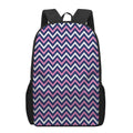 Navy Pink And White Chevron Print 17 Inch Backpack