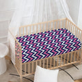 Navy Pink And White Chevron Print Baby Crib Sheet