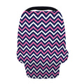 Navy Pink And White Chevron Print Baby Seat Cover
