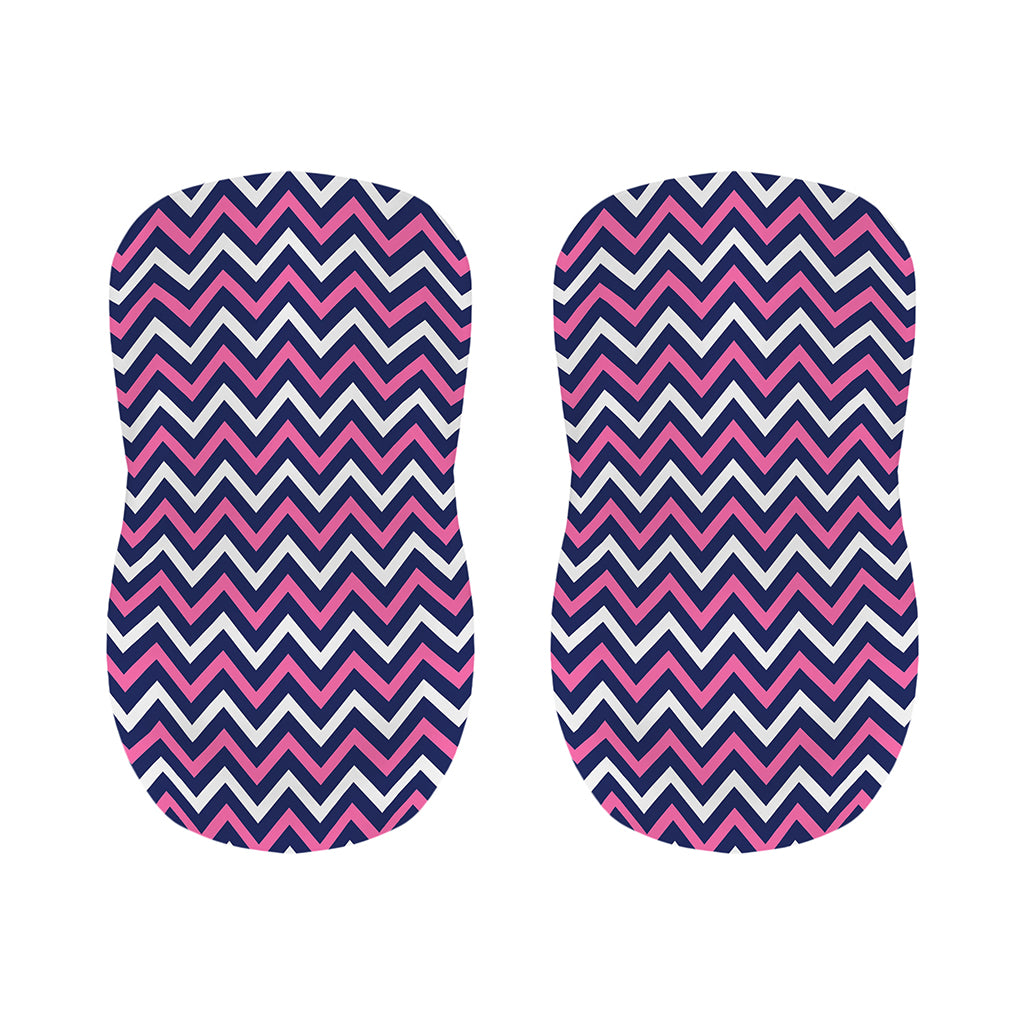 Navy Pink And White Chevron Print Bar Stool Covers