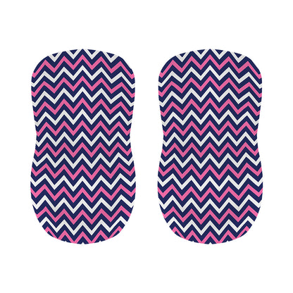 Navy Pink And White Chevron Print Bar Stool Covers