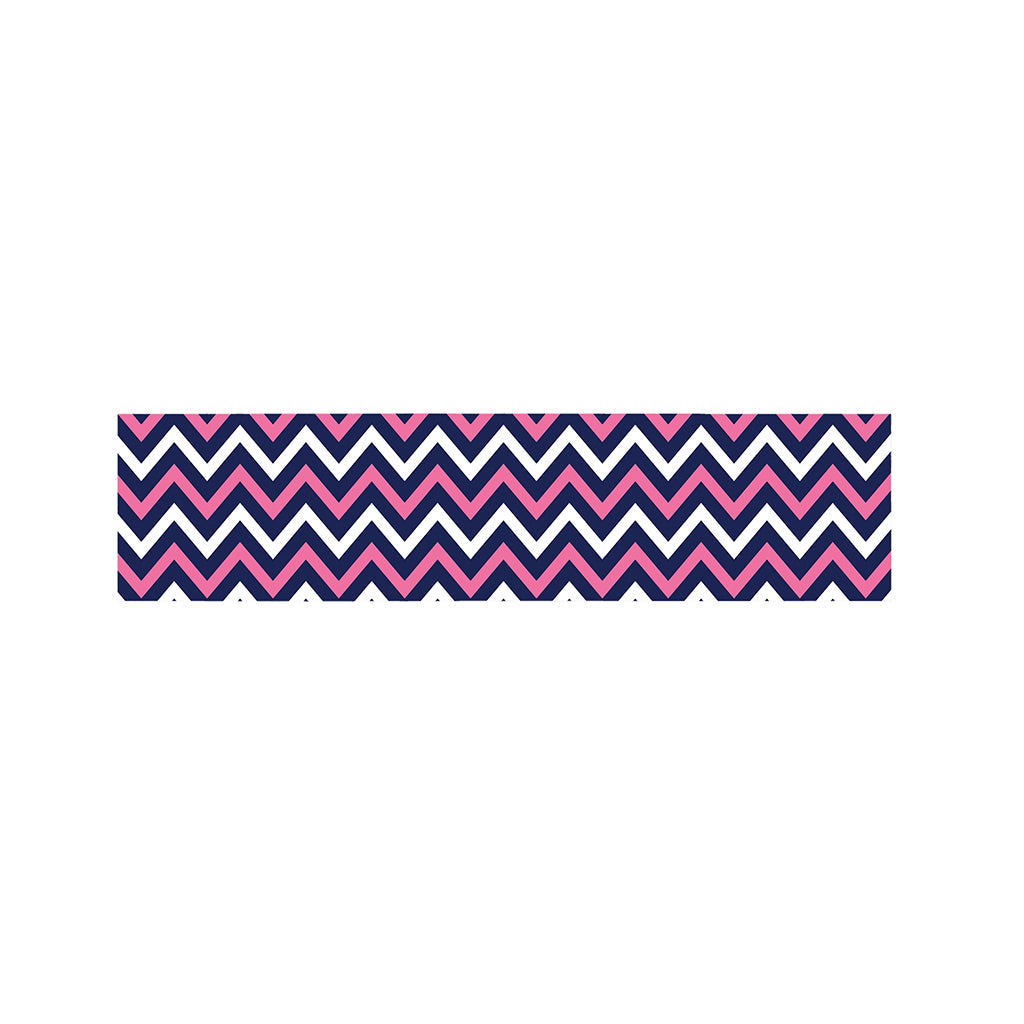 Navy Pink And White Chevron Print Bed Runner