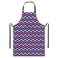 Navy Pink And White Chevron Print Bib Apron With Pocket