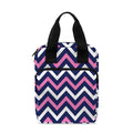 Navy Pink And White Chevron Print Bible Tote Bag