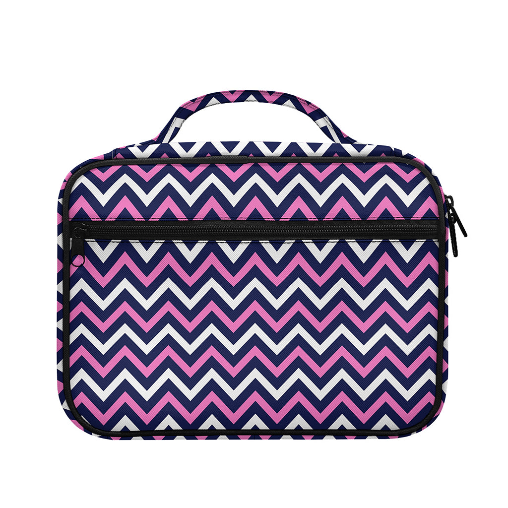 Navy Pink And White Chevron Print Briefcase Bible Bag
