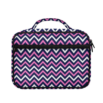 Navy Pink And White Chevron Print Briefcase Bible Bag