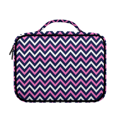 Navy Pink And White Chevron Print Briefcase Bible Bag