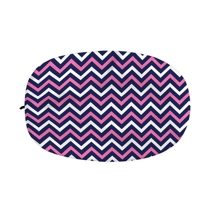Navy Pink And White Chevron Print Car Side Mirror Covers