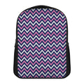 Navy Pink And White Chevron Print Casual Backpack