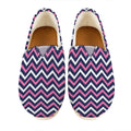 Navy Pink And White Chevron Print Casual Shoes