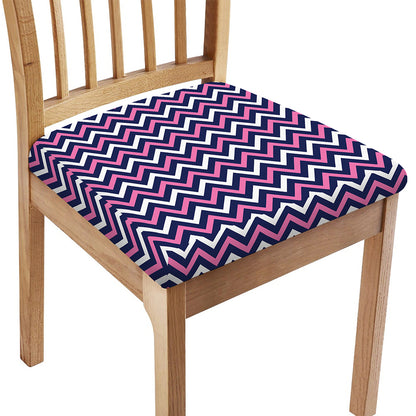 Navy Pink And White Chevron Print Chair Cushion Cover