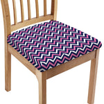 Navy Pink And White Chevron Print Chair Cushion Cover