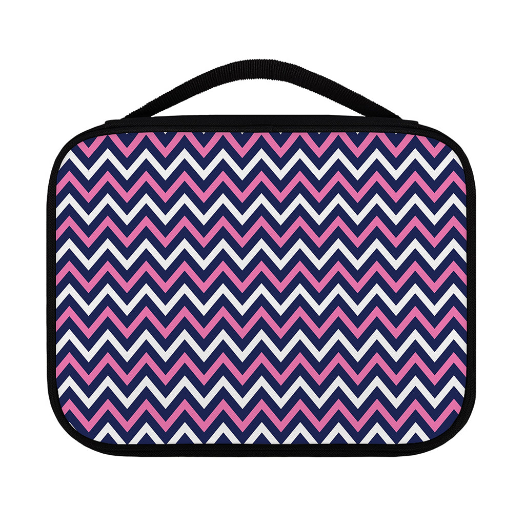 Navy Pink And White Chevron Print Classic Bible Case