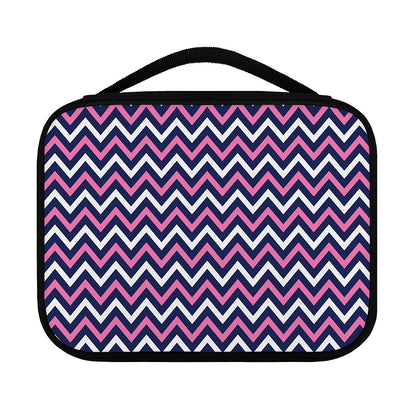 Navy Pink And White Chevron Print Classic Bible Case