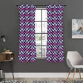 Navy Pink And White Chevron Print Grommet Curtain Panels