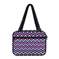 Navy Pink And White Chevron Print Double Strap Bible Bag